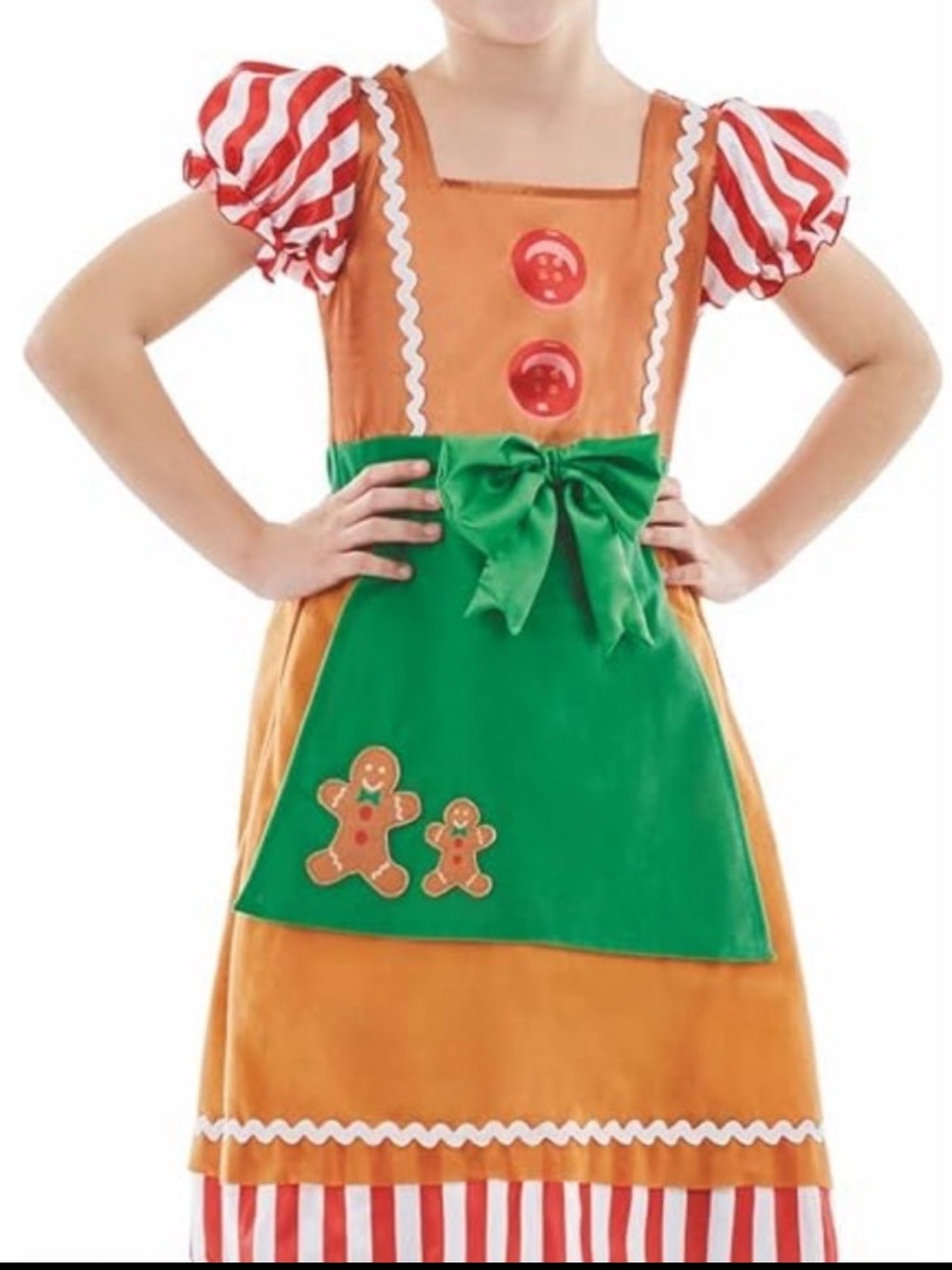 Fun Shack Gingerbread Girl Christmas Costume Dress Up pretend play Small 4/6